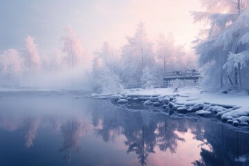 Wall Mural - Winter landscape outdoors nature.