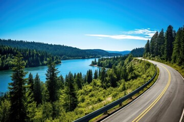 Wall Mural - Forest road outdoors nature.