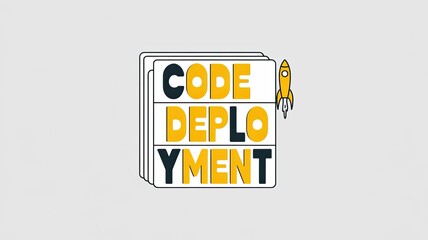 Code Deployment: Graphic Design with Rocket Icon