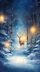 Wall Mural - Reindeer christmas outdoors nature.