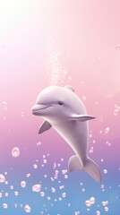 Wall Mural - Chubby jumping dolphin animal wildlife mammal.