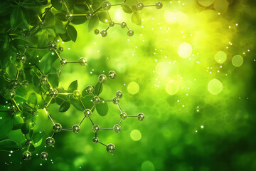 Wall Mural - Green Molecule Background