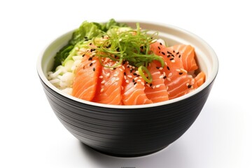 Canvas Print - Salmon food seafood bowl.