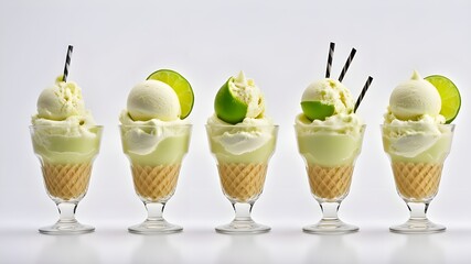 set of lime  ice cream