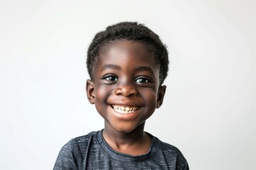 Sticker - Black boy smiling portrait child smile.