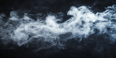 Ethereal mist and smoke swirling in a fluid dance of light against a dark backdrop