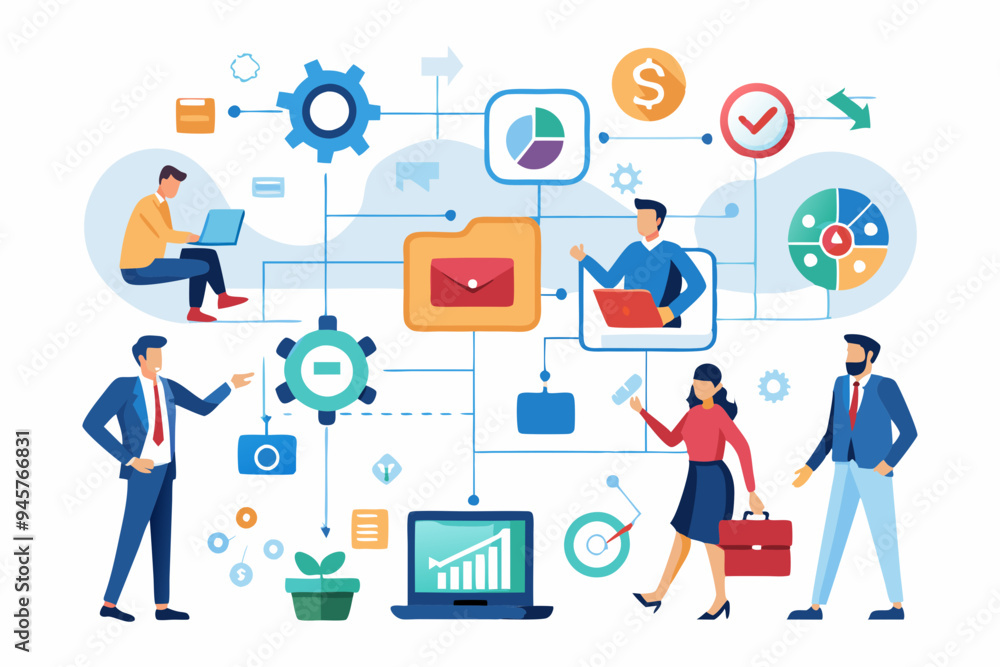 Workflow Diagram Illustrating Business Processes, Strategic Flowchart ...
