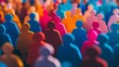 © VK Studio - Colorful, abstract silhouettes of people come together, showcasing diversity and unity in this vibrant, artsy depiction of a community.