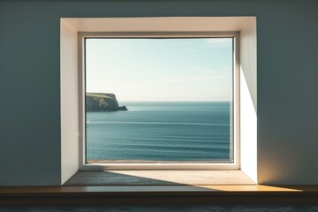 Wall Mural - Window see sea cliffs architecture tranquility transparent.