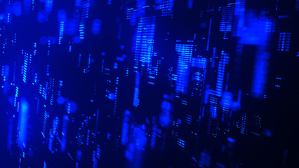 Wall Mural - Data flow information. Digital communication concept. Abstract futuristic sci-fi background with particle and line mesh. Connection and connectivity concept. 3d rendering.