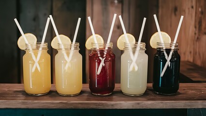 Homemade Lemonades on Bar