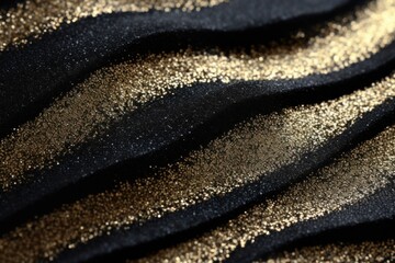 Poster - Black and gold sand texture with sparkling glitter backgrounds seasoning.