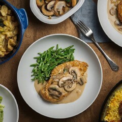 Wall Mural - Chicken Marsala: A Mushroom-Infused Treat