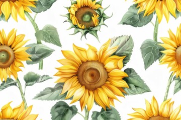 Wall Mural - Sunflower Element Background