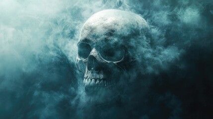 Sticker - A Human Skull Emerging from a Cloud of Smoke