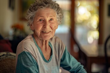 Wall Mural - Portrait of a smiling body positive senior woman