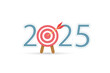 © mirsad - happy new year 2025. Number 2025 with Arrow in target