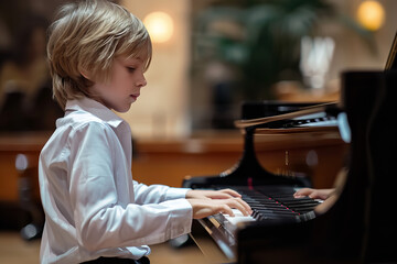 Sticker - Child Prodigy Performing in Elegant Music Hall  