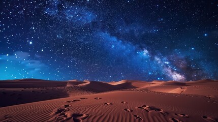 Wall Mural - Milky Way over Desert Dunes