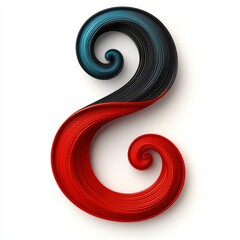 Poster - Abstract Swirling Design in Red, Blue, and Black