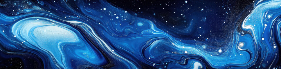 Canvas Print - Blue Abstract Swirls.