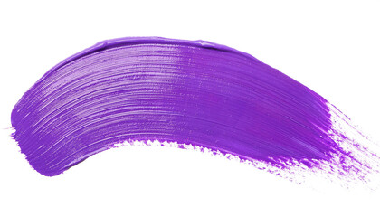 Wall Mural - Bright purple paint brush stroke set against a clear background