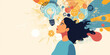 © JosPatricio - vector illustration of a woman who finds the solution, brainstorming, clear mind and big ideas