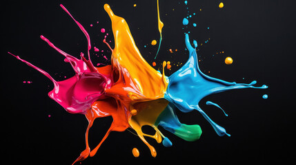 Wall Mural - Colorful Paint Explosion.