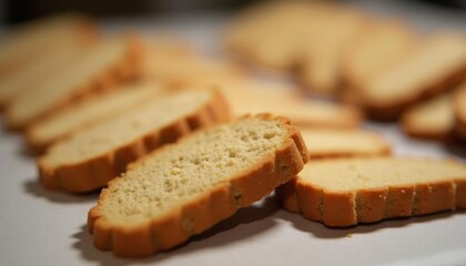 Wall Mural - Baked to perfection  A closeup of freshly sliced bread