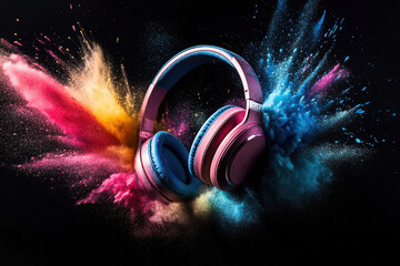 Sticker - Headphones Color Blast.