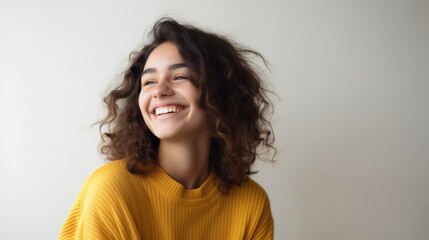 Wall Mural - Smiling teenage girl with a relaxed pose, 