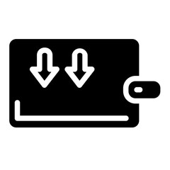 Sticker - Arrows Bank Wallet Glyph Icon