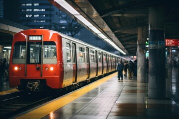 Poster - Subway train railway vehicle city.