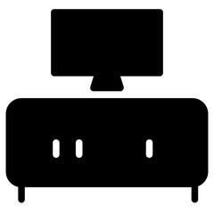 Canvas Print - Tv Cabinet Furniture Glyph Icon