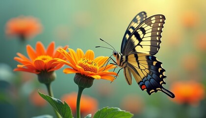 Natures Dance  A butterfly and flower in harmony