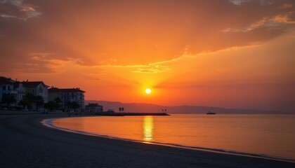 Wall Mural - Sunset serenity by the sea