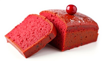 Canvas Print - Deliciously moist red velvet cake with a cherry on top