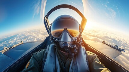 Close-up of a pilot of a military jet.