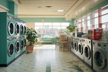 Canvas Print - Laundry appliance dryer architecture.