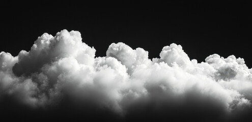 Canvas Print - White Clouds Against Black Sky