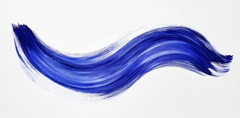 Leinwandbilder - Brush strokes in dark blue ink and cereulean blue brush splashes isolated on transparent background.
