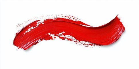 Leinwandbilder - A dark red brush stroke, isolated on a transparent background.