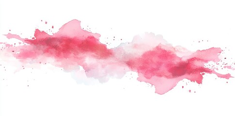 Leinwandbilder - Brush strokes and splashes of pink ink isolated on transparent PNG.