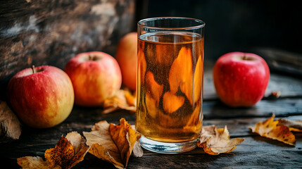 Glass of homemade organic apple