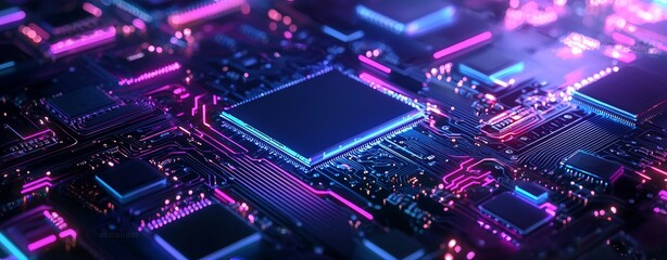 Fototapete - It is perfect for tech processes, neural networks, stock, data transfer, data encryption, sound and graphic presentations, science, and education.
