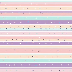 Canvas Print - Pastel Stripes and Polka Dots Pattern Background for Design Use