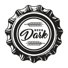 Wall Mural - Dark beer vintage label monochrome