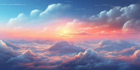 Canvas Print - Sunrise Over Clouds