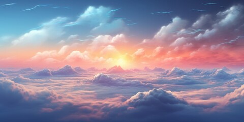 Sticker - A Stunning View of the Clouds at Sunset