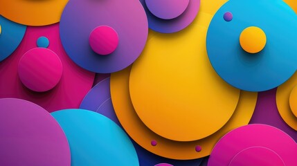 Poster - Abstract background with layered concentric circles in vibrant tones